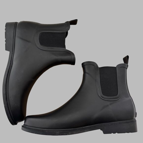 NIB JCrew Mercantile Chelsea Ankle Rain Boots Woman's sz 11 Black Lug Sole - Picture 13 of 13